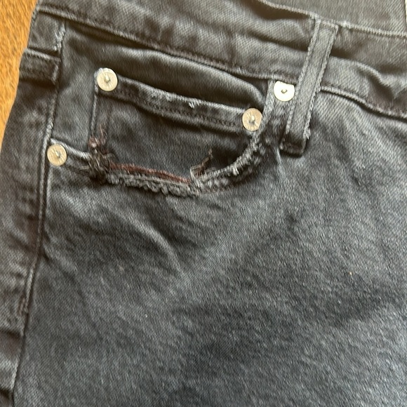 AGOLDE Toni raw Hem Slim Straight Mid Rise Jean Feral Black 30 - Picture 10 of 11